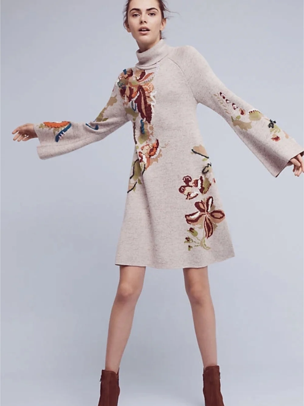 Anthropologie Knitted & Knotted Sweater Dress Women’s XS Petal Swing - Picture 2 of 11